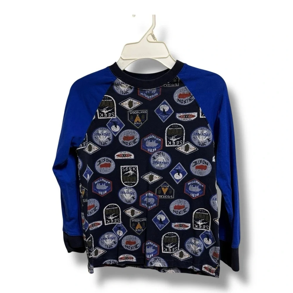 Gymboree Boy's Long Sleeve Blue Print Pullover Shirt Size‎ 7 Snowflake Fun Top